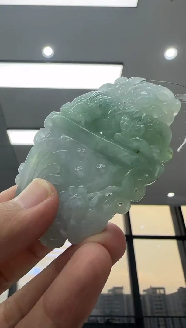 颈饰未镶嵌翡翠天然翡翠A货孤品一件