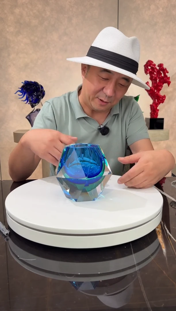 摆件宝石蓝湖水绿艺术琉璃摆件