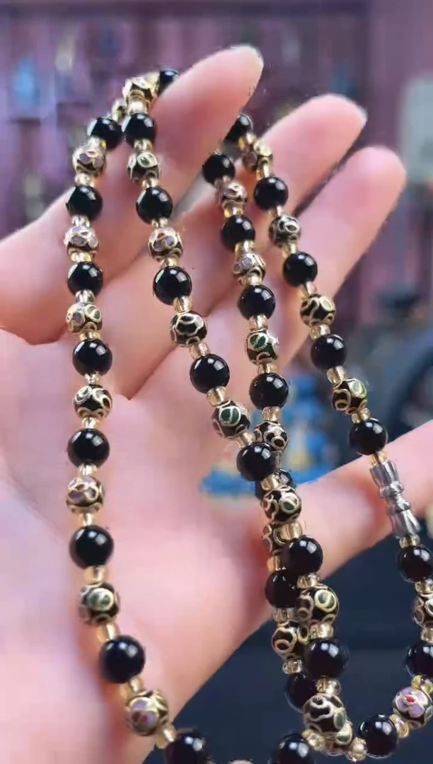 非遗 景泰蓝项链 0.6 黑色