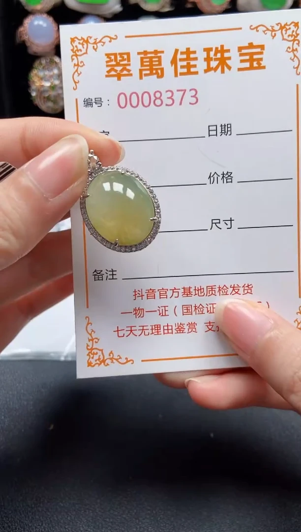 颈饰银S925镶嵌翡翠8373