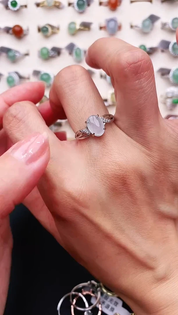 【闪购商品】翡翠戒指未镶嵌天然缅甸A货翡翠444   1-2