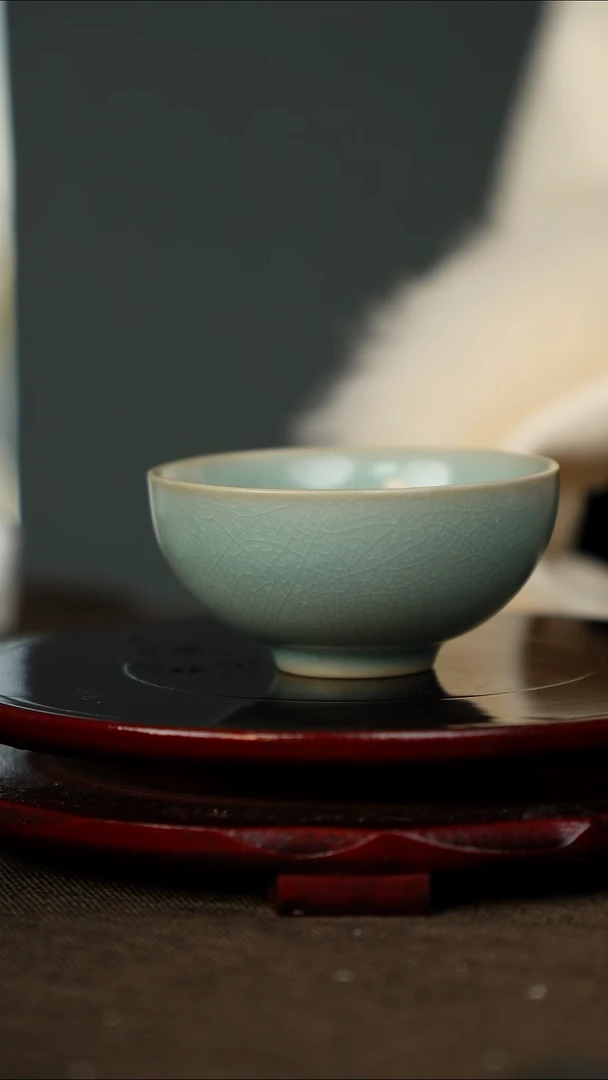 全品 鱼鳞冰花釉  兰心杯 支钉烧 无底款