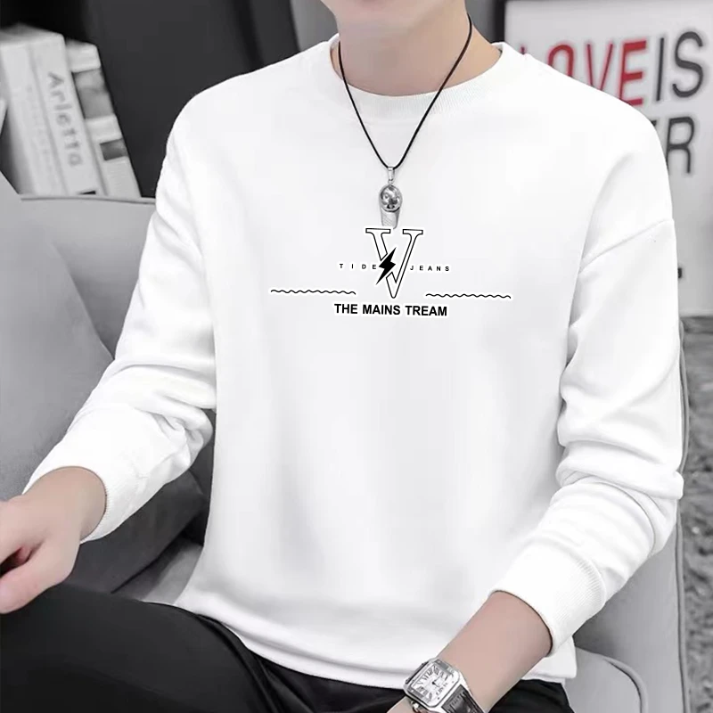 2024 秋冬季加厚圆领卫衣运动简约百搭休闲打底长袖男女同款8888