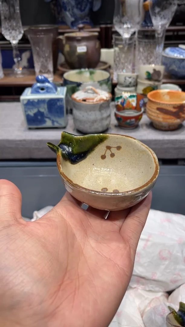 瓷片绿织布公道杯