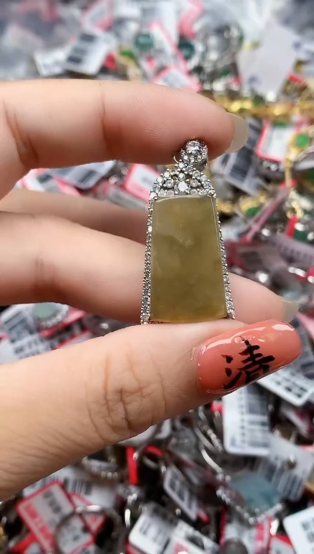 银S925镶嵌戒指翡翠天然A货缅甸翡翠
