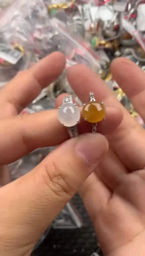 银S925镶嵌戒指翡翠55555  7