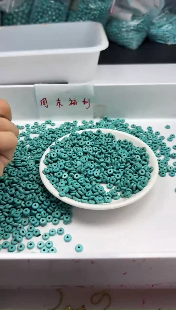 未镶嵌颈饰玛瑙/玉髓w1154绿*松雨点算盘6*3mm*30颗