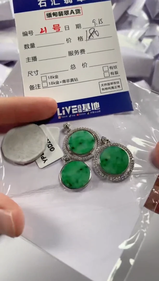 颈饰银S925镶嵌翡翠多样性发货，发一件