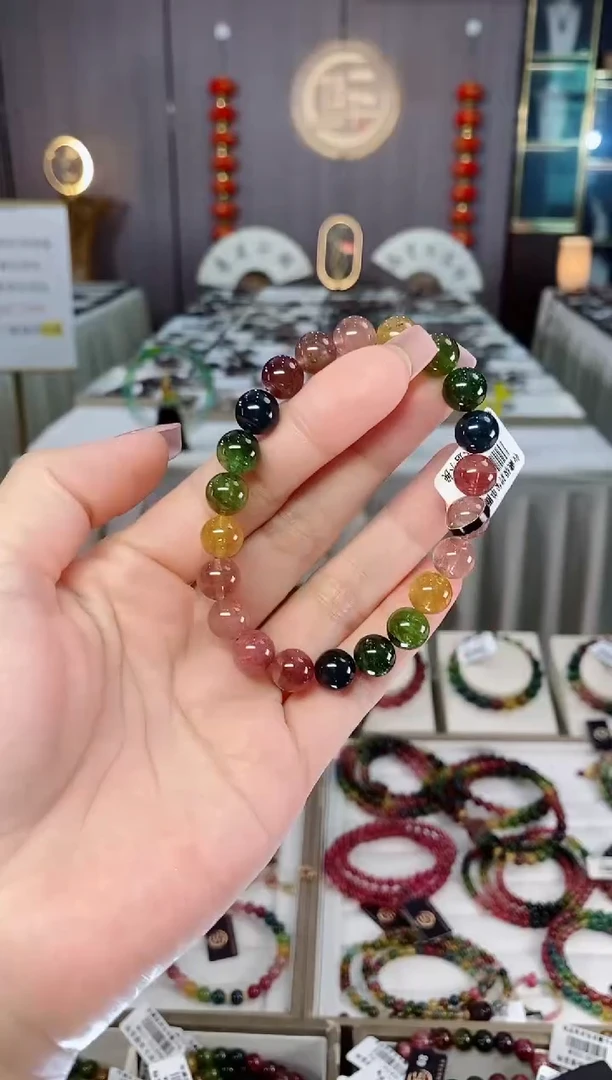 未镶嵌老矿碧玺冰体单圈手串8mm+碧玺hon多样性发货一条