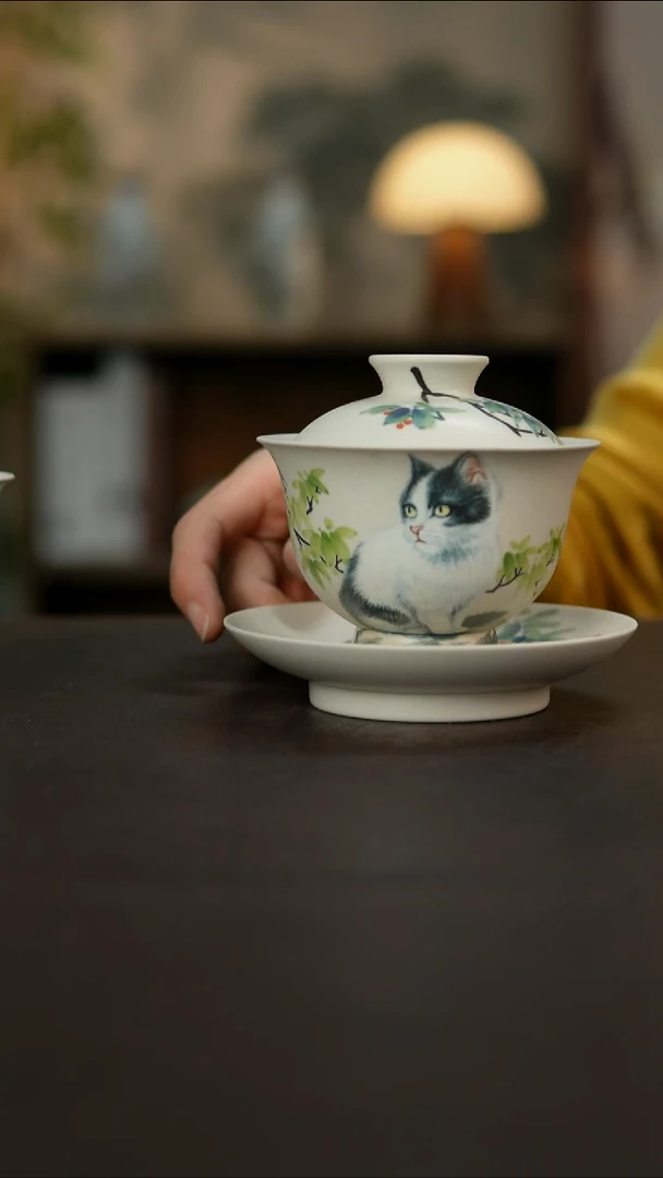 杯景德镇陶瓷杯碗柴烧多人