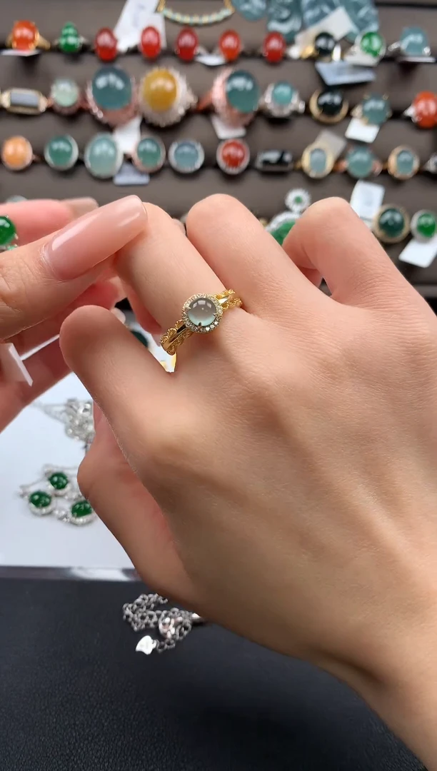 【闪购商品】翡翠戒指银S925镶嵌3213123