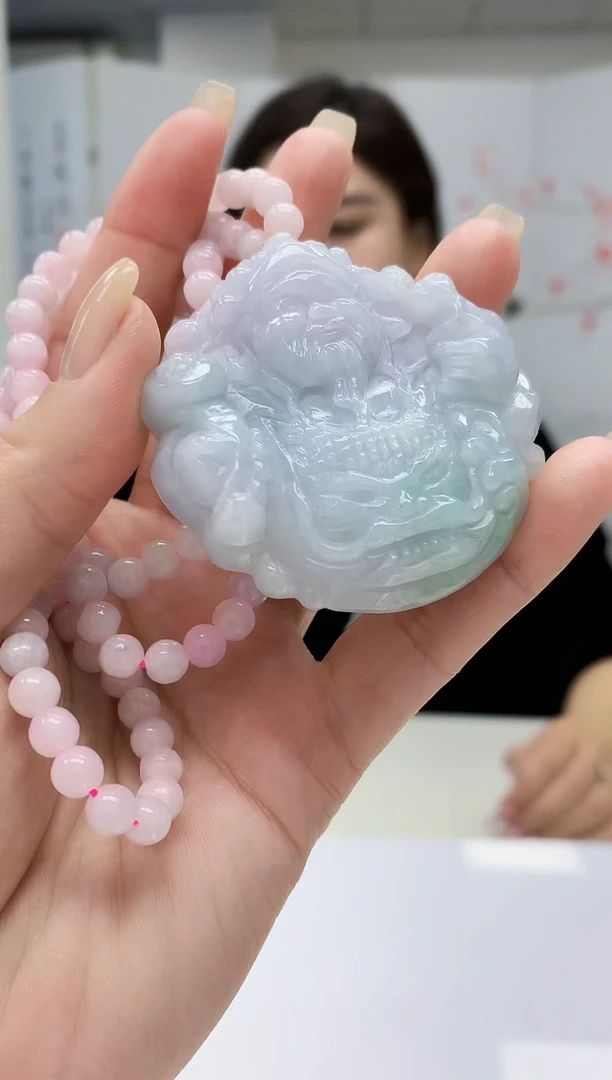 【闪购商品】定制翡翠未镶嵌4829lr-毛货挂件赠珠链159