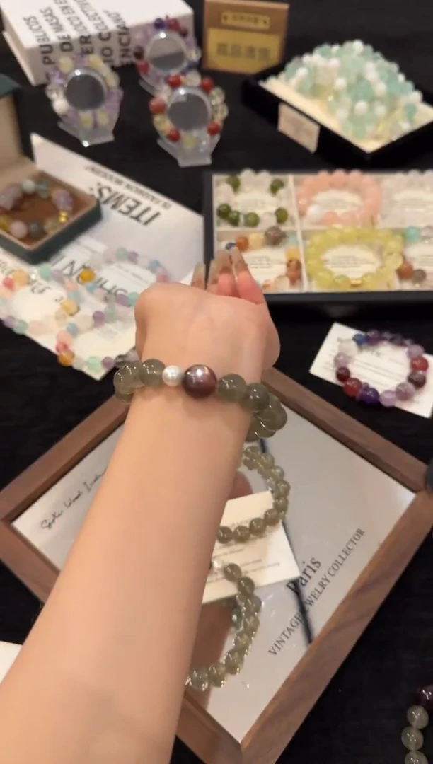 未镶嵌手链水晶绿草莓x3237