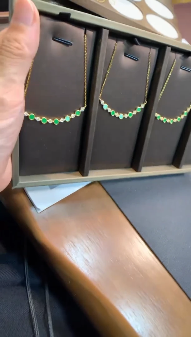 翡翠银S925镶嵌颈饰无事牌套链 多样性发一件