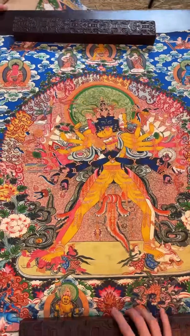 装裱画精品手绘唐卡链接--A103