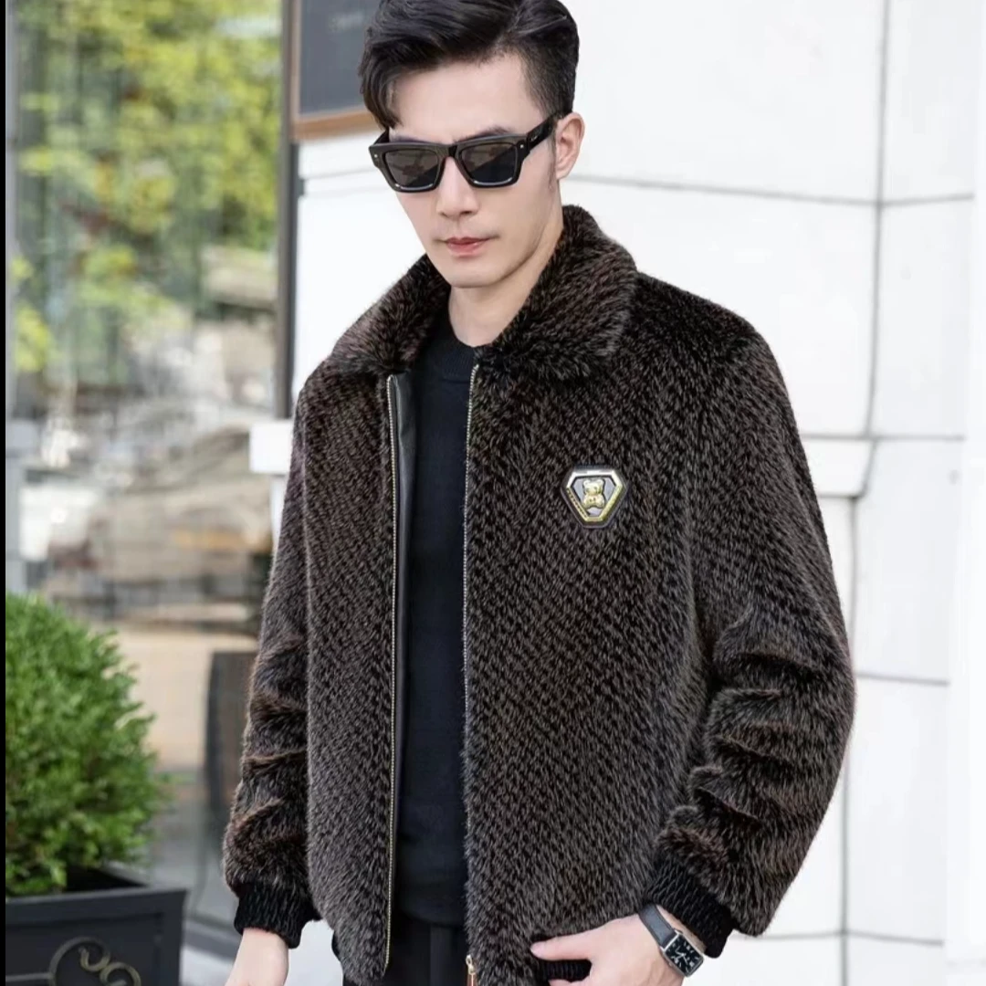 冬季新款休闲男士秋冬时尚夹克毛外套-A020