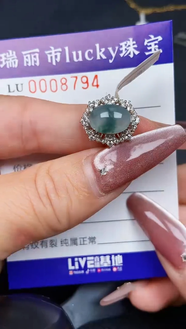 翡翠银S925镶嵌颈饰8794