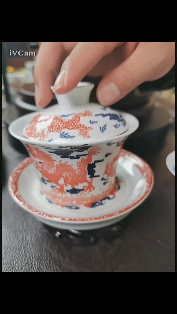 景德镇九龙三才盖碗
