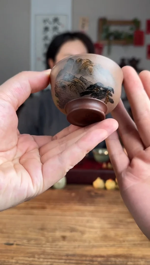 【闪购商品】紫砂茶壶墨绘大写意压手杯