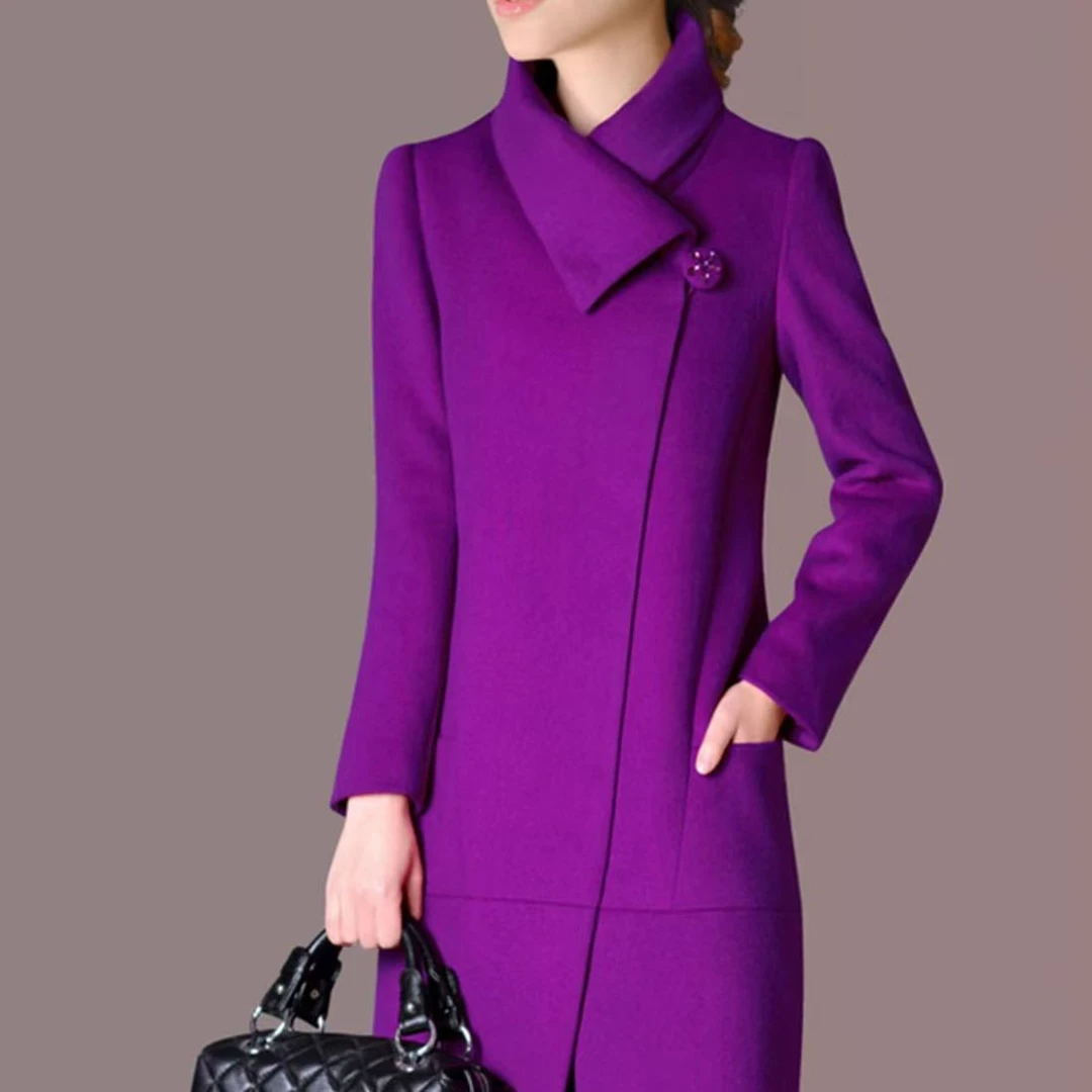 毛呢外套秋冬韩版修身韩版呢大衣加厚