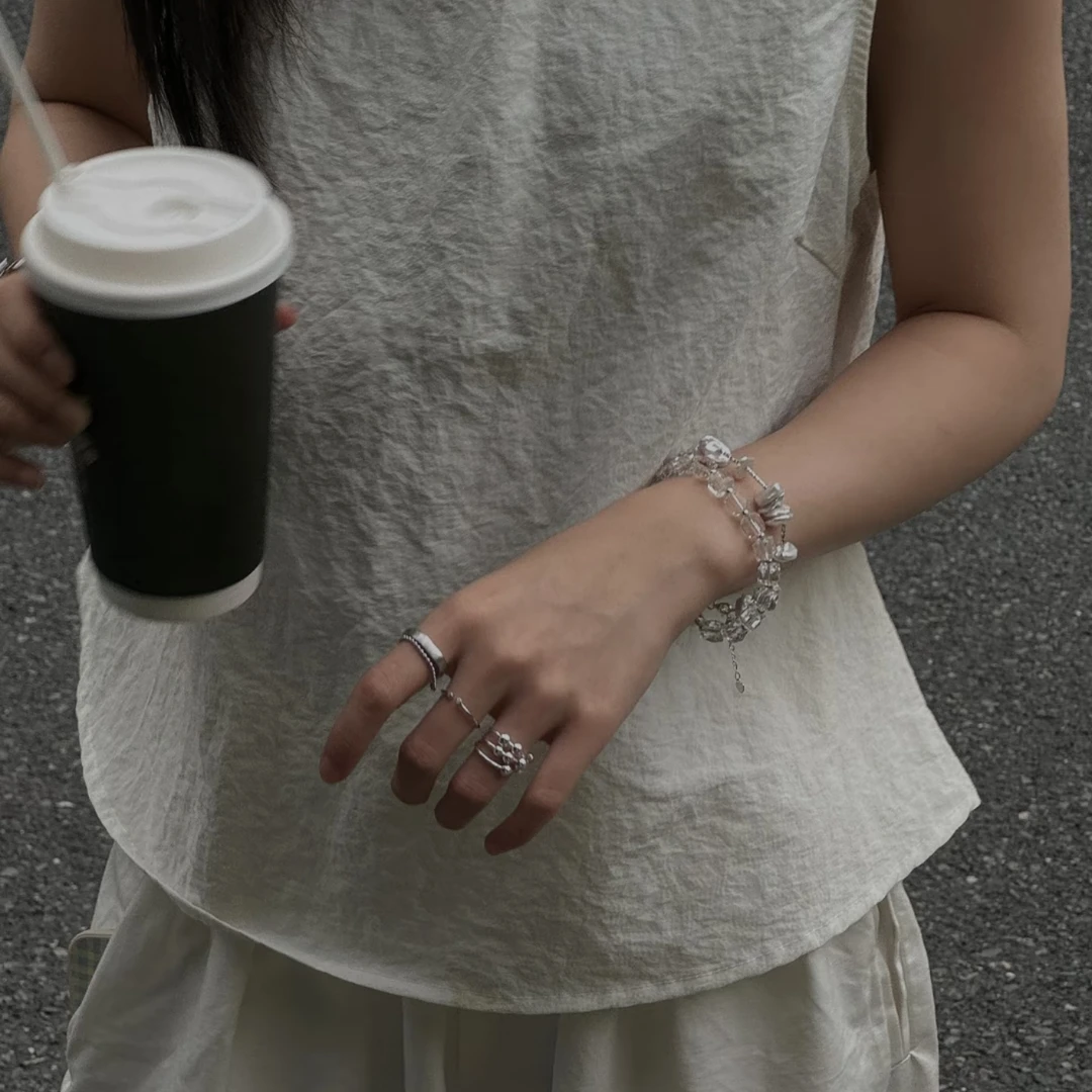 铜合金锆石手链 轻奢拼色少女风手饰[直播间选款专拍非主图款]