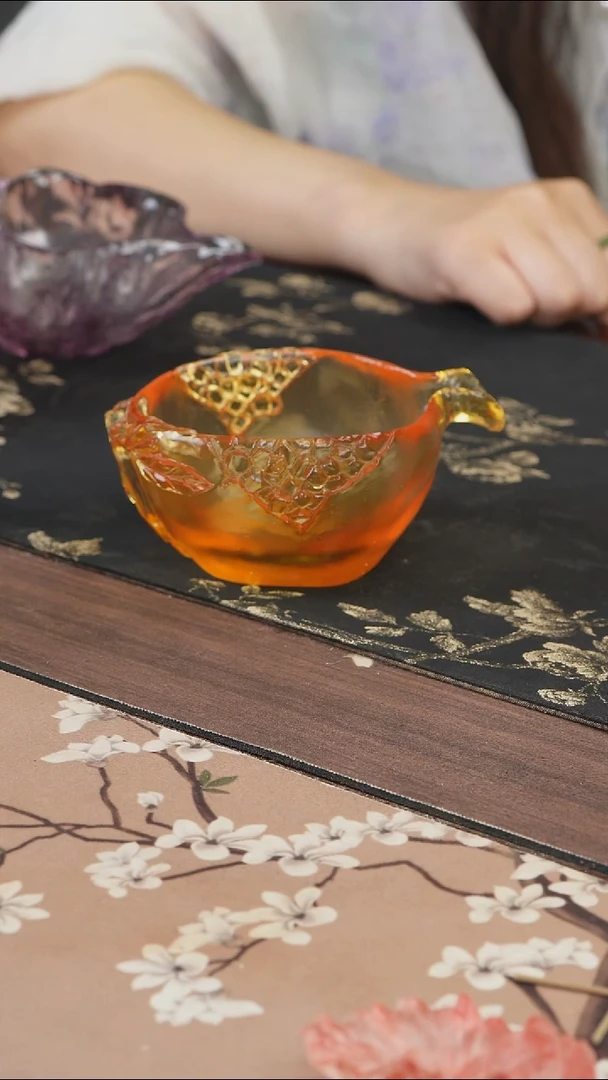 手工艺品琉璃黄色石榴公道