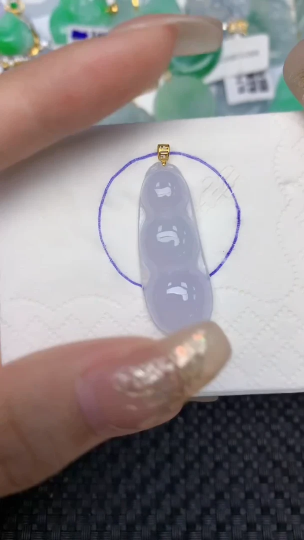 颈饰18K金镶嵌翡翠天然缅甸翡翠a货百元以上9元证书费自理