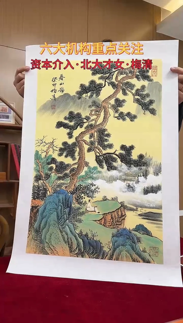 国画梅清绘画2.7pc山水