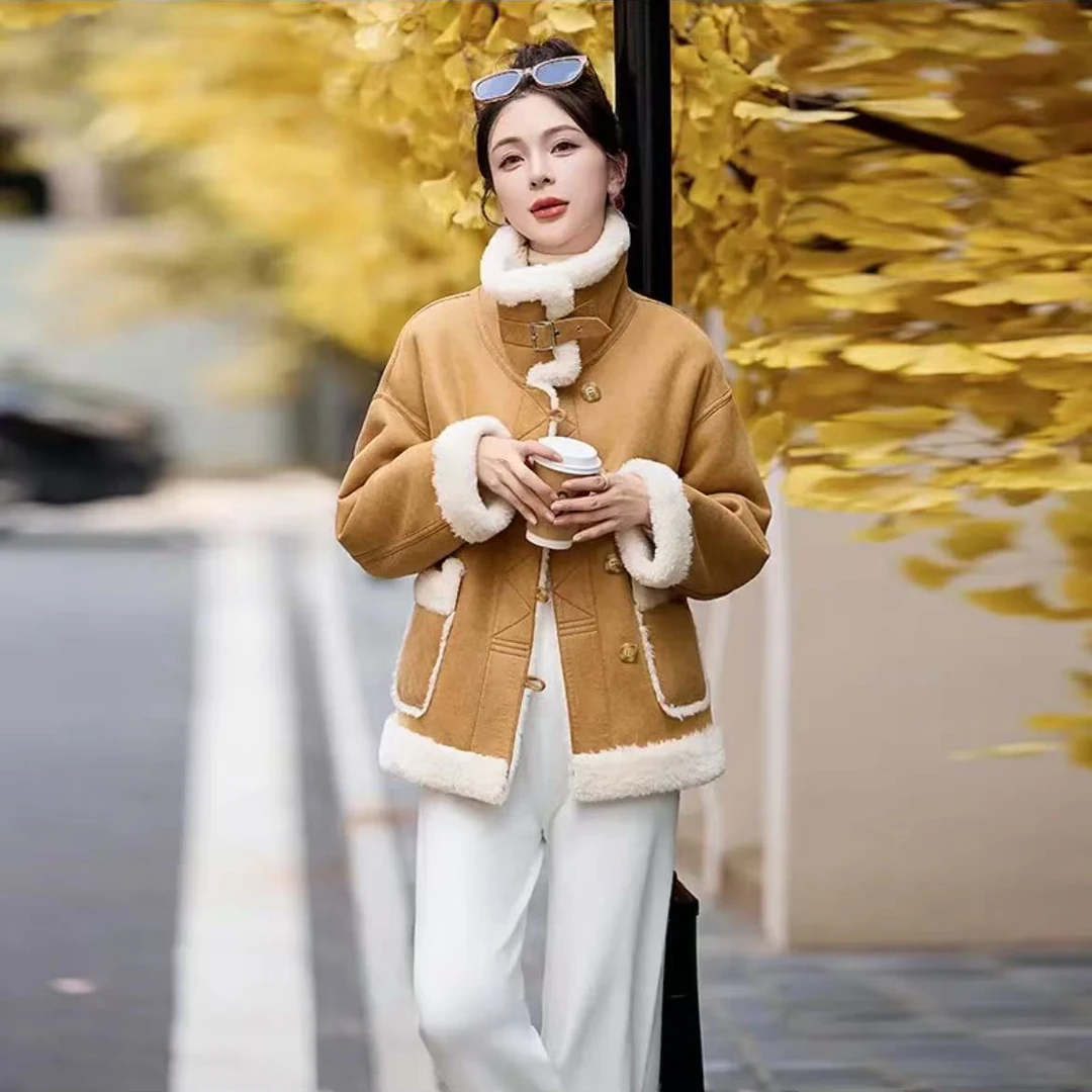 皮衣小香风双面穿【6613】气质网红时尚加厚秋冬冬季皮毛一体