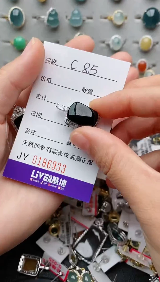 翡翠银S925镶嵌颈饰.