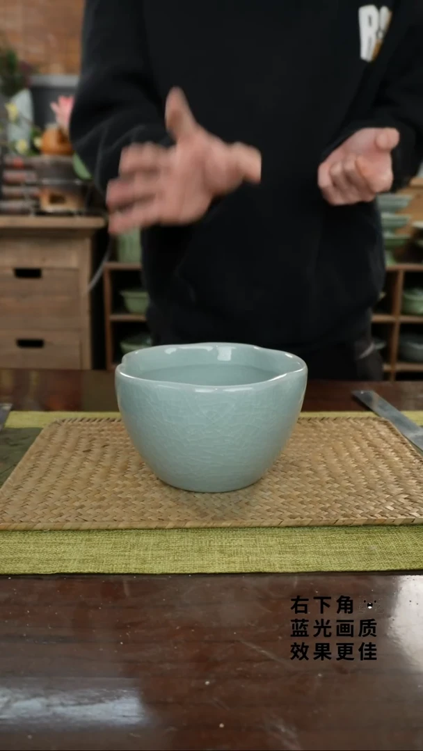 陶瓷五瓣花茶渣缸B-13次品
