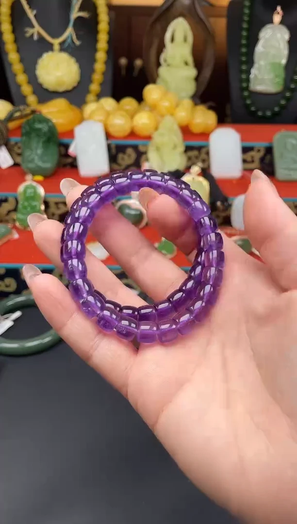 紫晶手串未镶嵌手串XH108多样性发其一