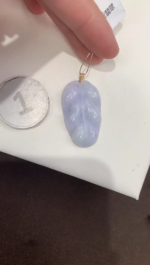 颈饰18K金镶嵌翡翠天然缅甸A货翡翠