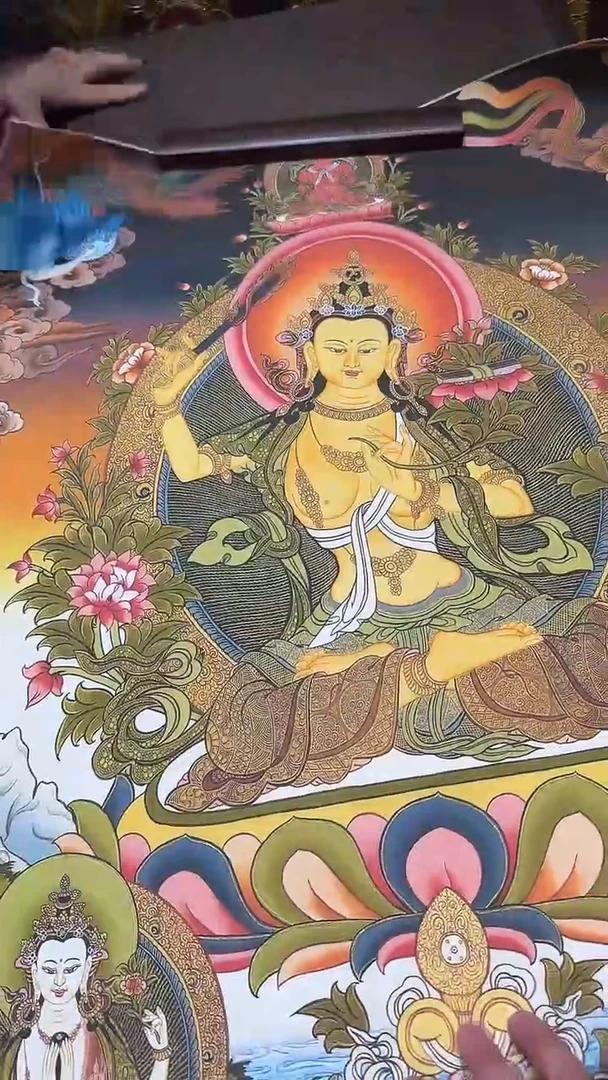 卷轴画【主播精品】高端卷轴画——唐卡AA38妙音天女