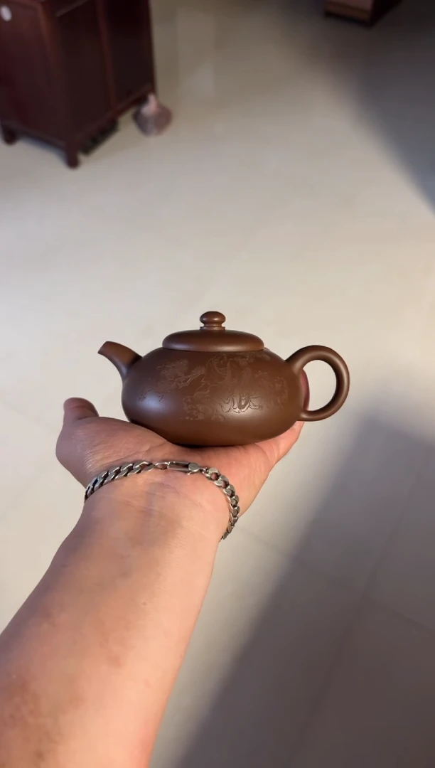 茶壶紫砂福利老紫泥柿圆