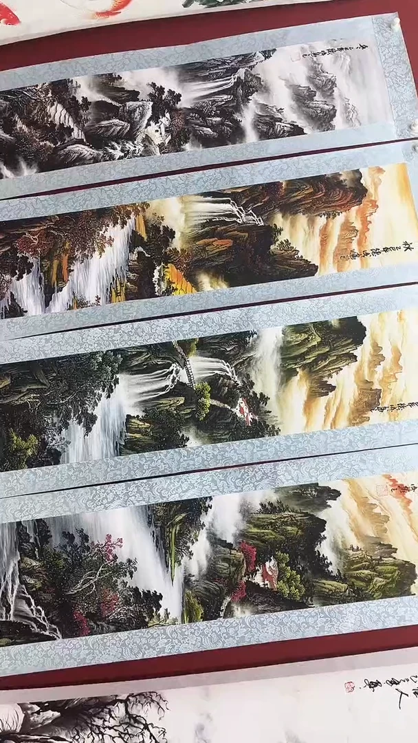 小美精选闪购链接山水四条屏