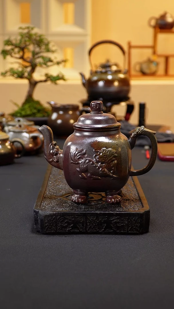 茶壶紫砂纯自然柴烧