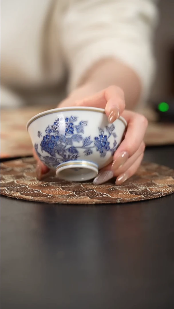 【闪购商品】杯四景堂青花描银