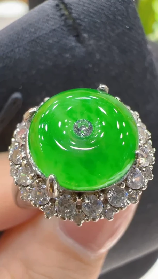 银S925镶嵌戒指翡翠多样性团购发一件