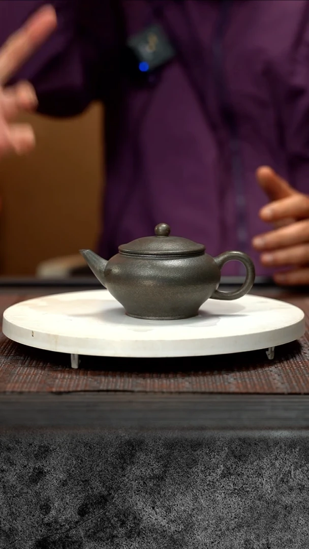 紫玫瑰 柴烧 钵体 成进窑