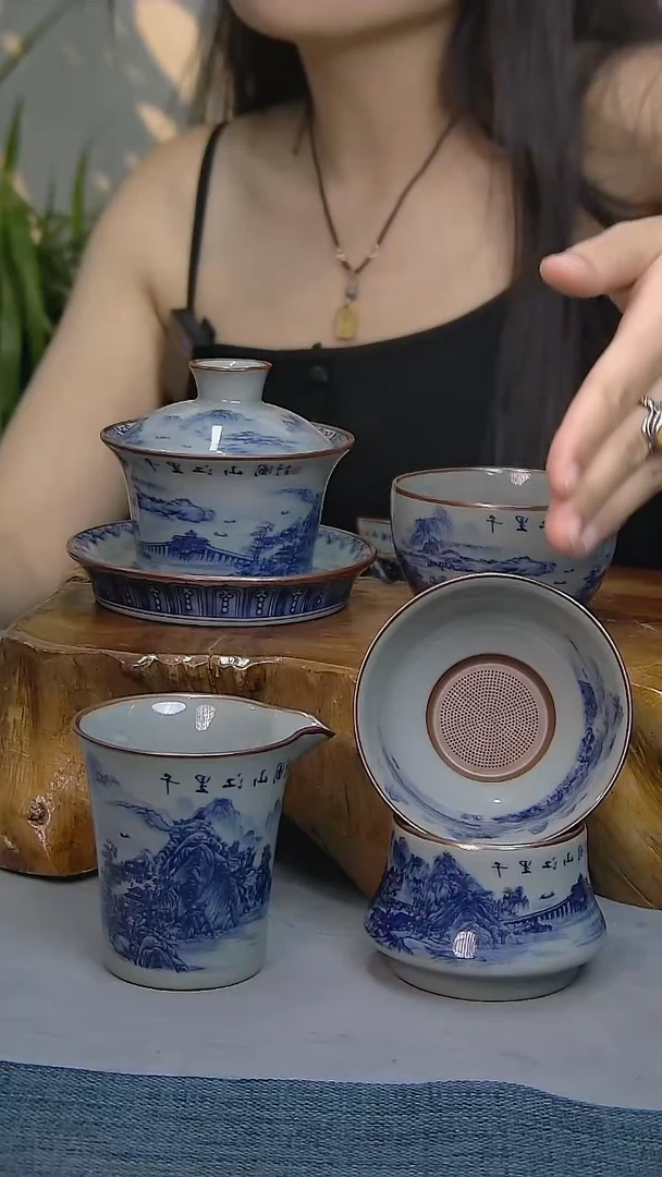 4件套陶瓷茶具家用简装系列