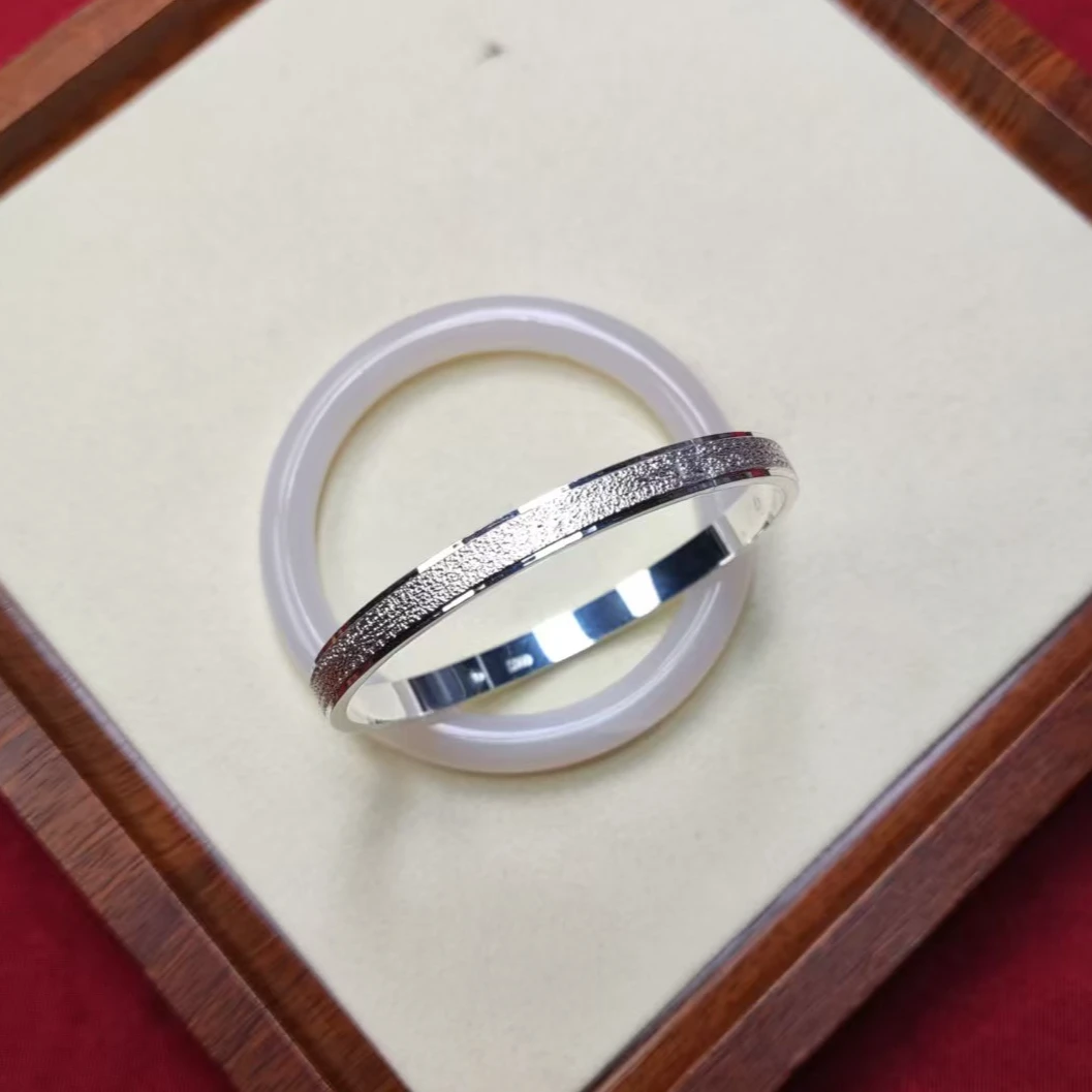 足银手镯 碎冰冰款银手镯