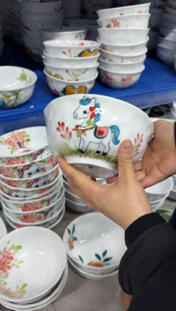 景德镇手绘釉中彩（食品级）捏捏碗