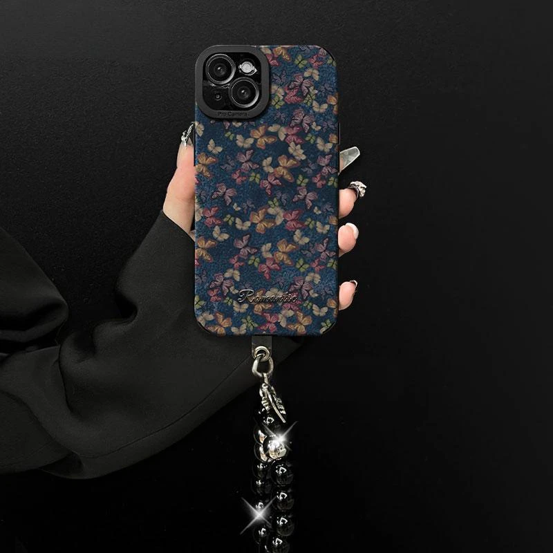复古蝴蝶适用苹果16promax手机壳高级感iPhone17pro保护套个性15
