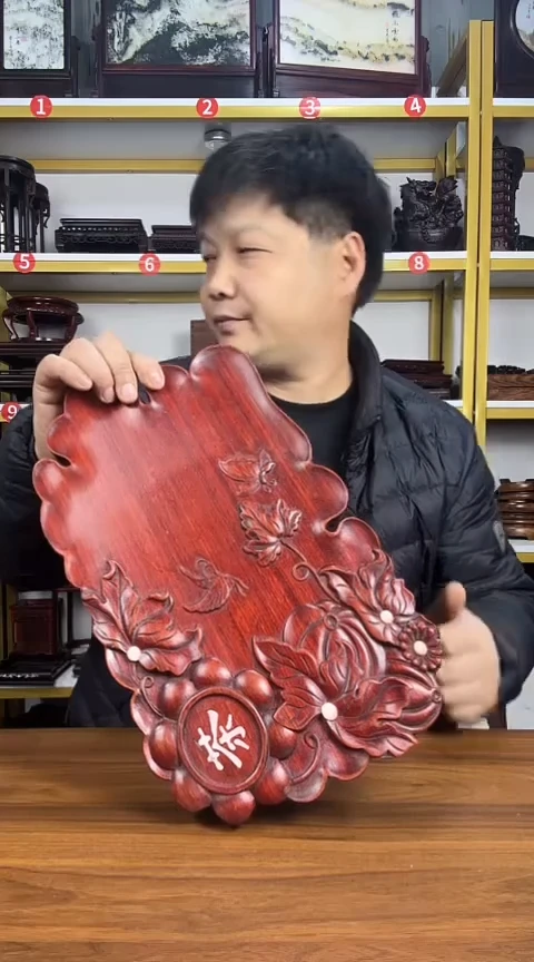 木血檀木干泡台38*23*2.5CM