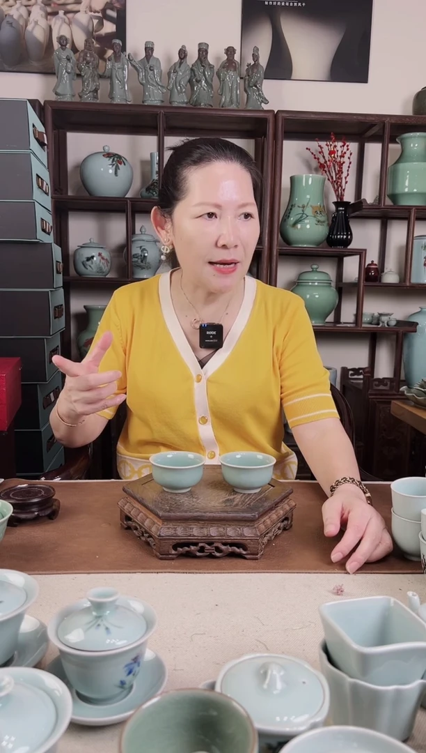 老梅青 撇口杯2只装