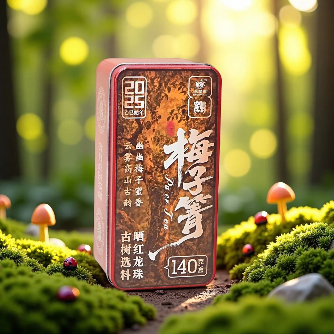 2025年头春梅子箐古树普洱晒红龙珠 140克/盒