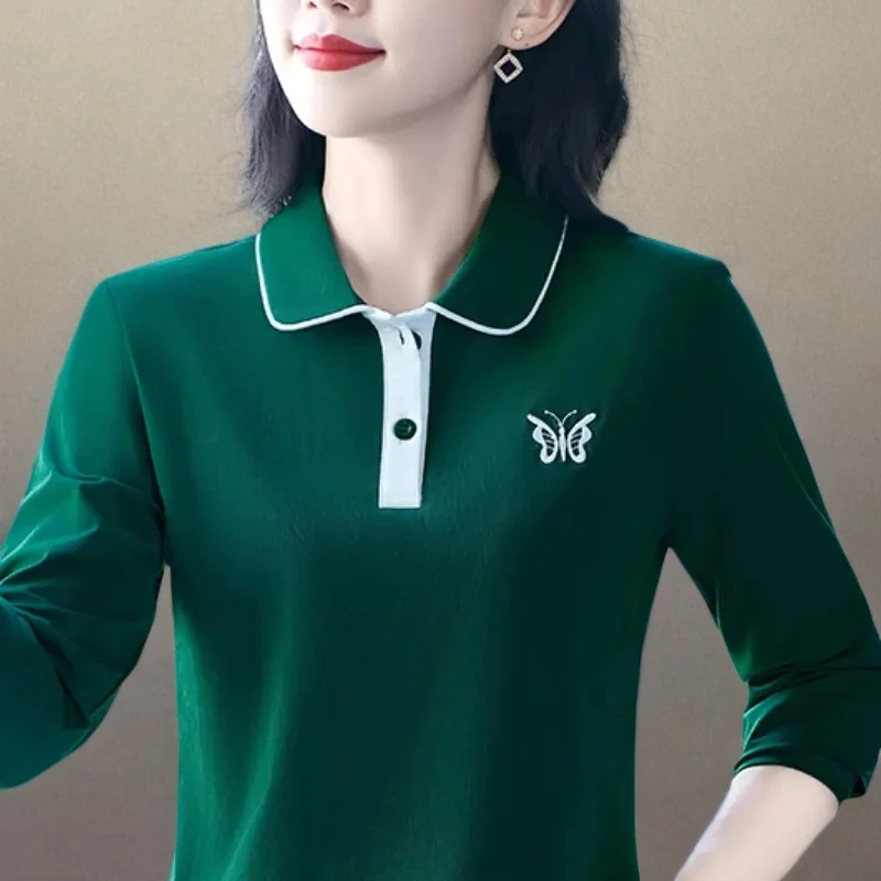 高品质早秋装上衣女2025新款时尚宽松洋气中年女士打底衫春秋小衫