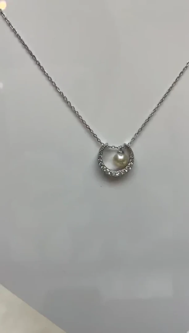 颈饰银S925镶嵌海水珍珠6-7