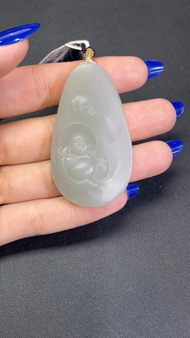 和田玉未镶嵌颈饰新疆且末佛公吊坠707007